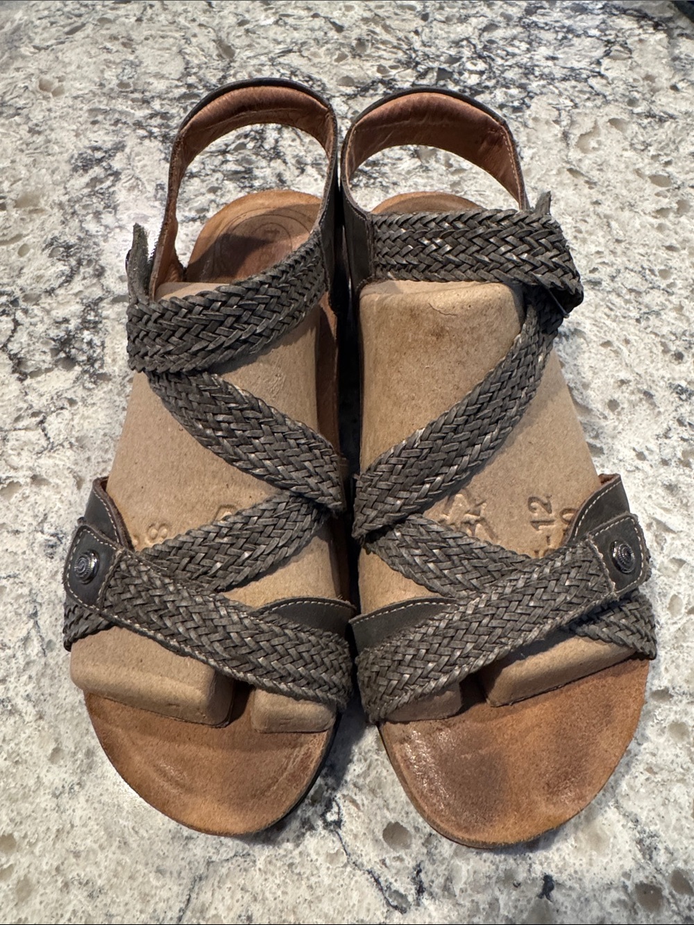 Taos Footwear Braided Strappy Sandals - Dark Brown